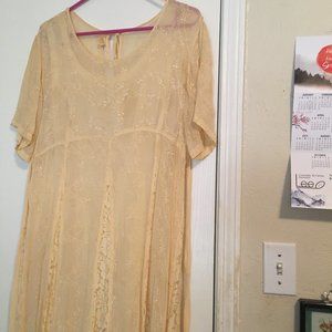 Chiffon lace rhinestone encrusted dress